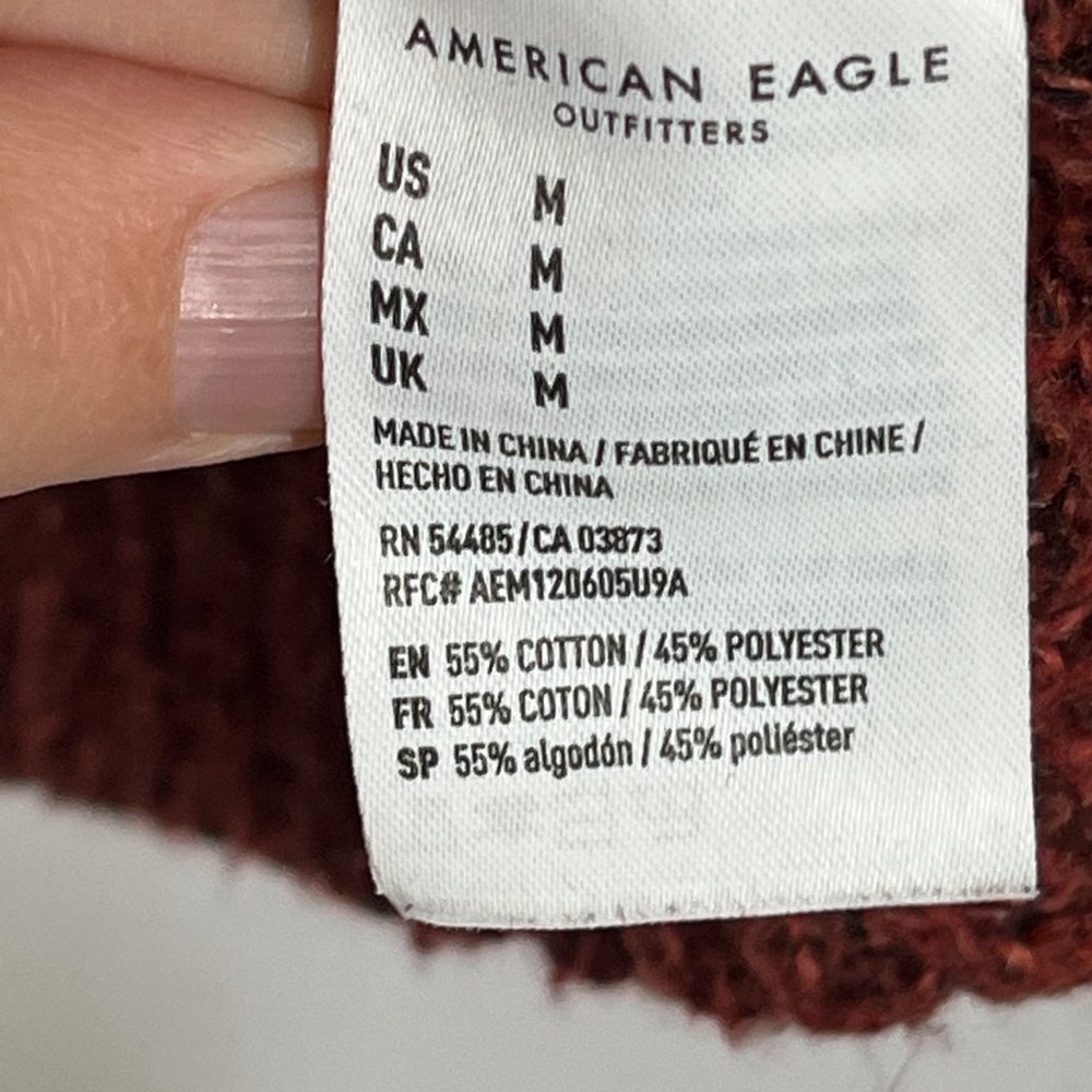 American Eagle Sweater Cardigan Button Front Knit Grandpa Women Size Medium - Picture 5 of 7